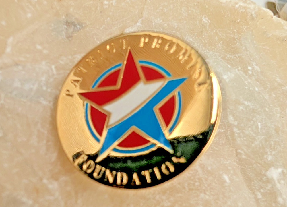 Patriot Promise Foundation Pin Red White Blue Star Gold tone